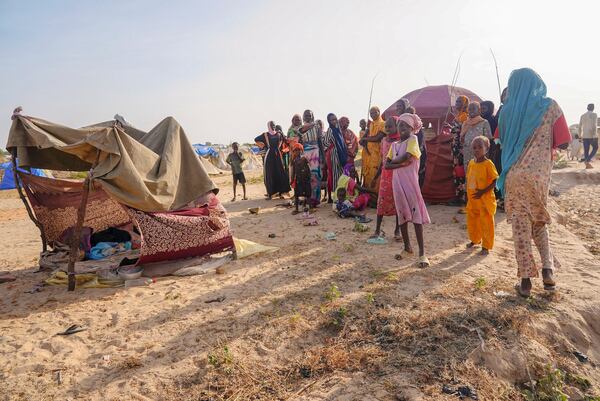 Sudanese refugees arrive in Acre, Chad, Sunday, Oct 6. 2024. (AP Photo/Sam Mednick)