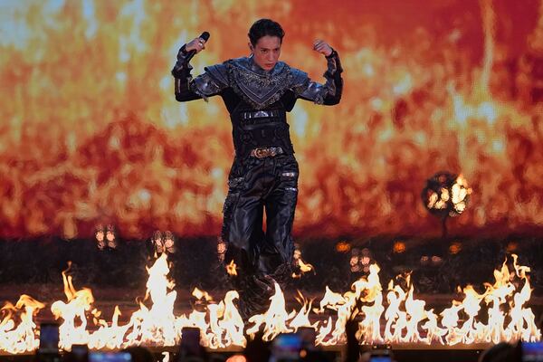 Kyle Alessandro from Norway performs the song "Lighter" during the Grand Final of the 69th Eurovision Song Contest, in Basel, Switzerland, Saturday, May 17, 2025. (AP Photo/Martin Meissner)