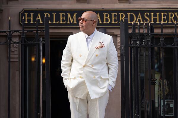 Entrepreneur and co-owner of Harlem Haberdashery, Guy Wood, poses for a portrait on Thursday, May 1, 2025, in New York. (AP Photo/Gary Gerard Hamilton)