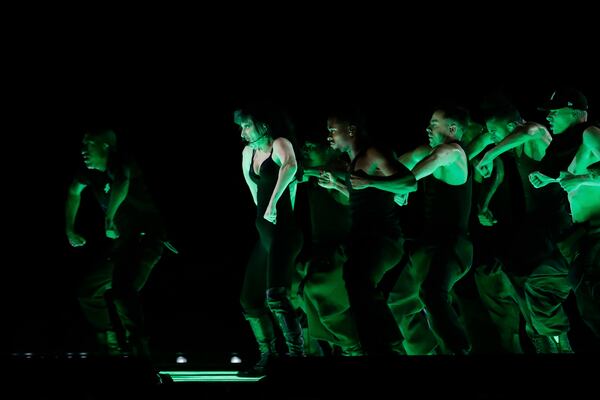 Lady Gaga takes part in a rehearsal a day ahead of her free concert, on Copacabana beach, in Rio de Janeiro, Friday, May 2, 2025. (AP Photo/Bruna Prado)