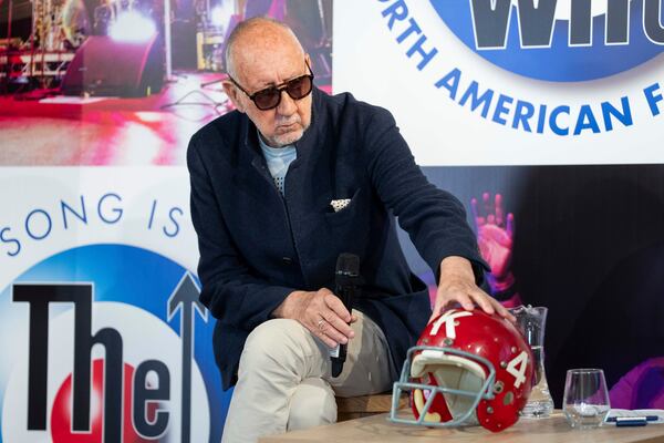 Pete Townshend speaks during the announcement of ' The Who: The Song Is Over, The North American Farewell Tour' on Thursday, May 9, 2025, in London. (Photo by Scott A Garfitt/Invision/AP)
