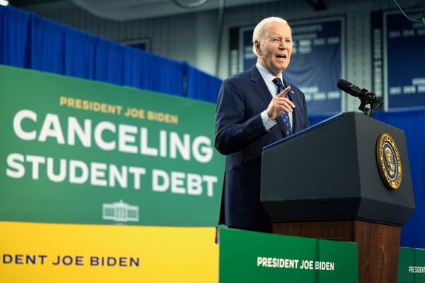 FILE - President Joe Biden speaks about student loan debt at Madison College, in Madison, Wis., April 8, 2024. (AP Photo/Evan Vucci, File)