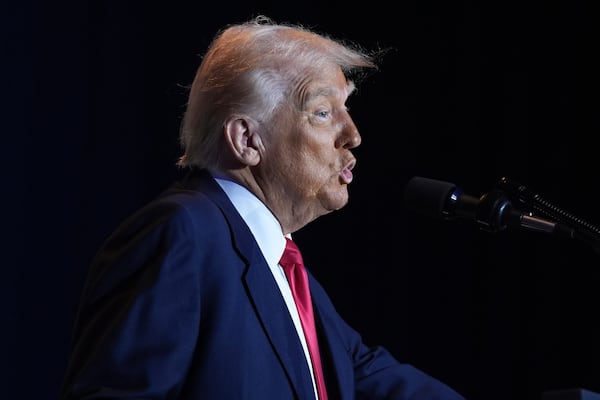 President Donald Trump speaks during the National Prayer Breakfast at Washington Hilton, Thursday, Feb. 6, 2025, in Washington. (AP Photo/Evan Vucci)