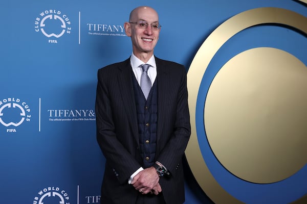 NBA Commissioner Adam Silver arrives at the FIFA Club World Cup 2025 Trophy Tour Thursday, Jan. 16, 2025, in New York. (AP Photo/Pamela Smith)