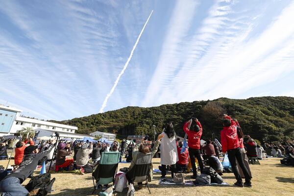 Space One's Kairos No. 2 rocket, carrying satellites, is launched from Space Port Kii in Kushimoto town, western Japan Wednesday, Dec. 18, 2024. (Kyodo News via AP)